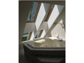 Master Bath/Spa: Incredible!. Hidden water closet. Walk in clothes closet. All for her! His bath and closet is down the hall. Luxuriate under moonlight in skylight whirlpool tub. Funky windows create privacy without covering.